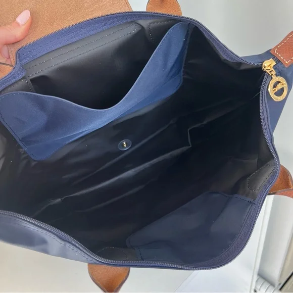 Longchamp Le Pliage Original Large Nylon Tote Bag in Navy Blue, New Without Tag - Picture 8 of 10